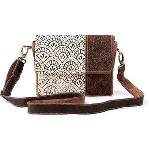 Upcycled & Leather purses with 2 Straps Travel Bag for Work Side bag